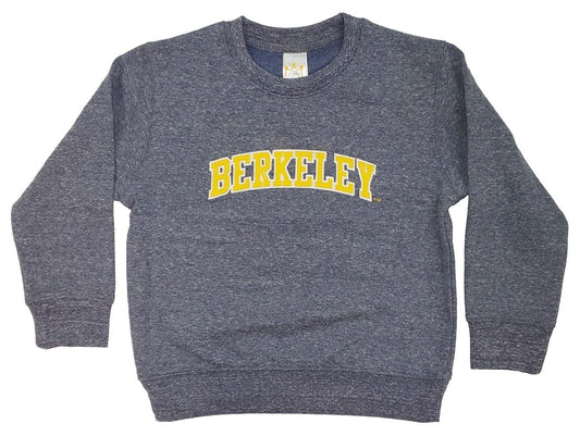 U.C. Berkeley Cal Berkeley wordmark applique embroidered toddler crew-neck sweatshirt-Navy-Shop College Wear