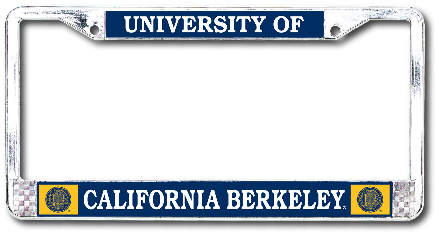 University of California & school seal License Plate Frame- Silver-Shop College Wear