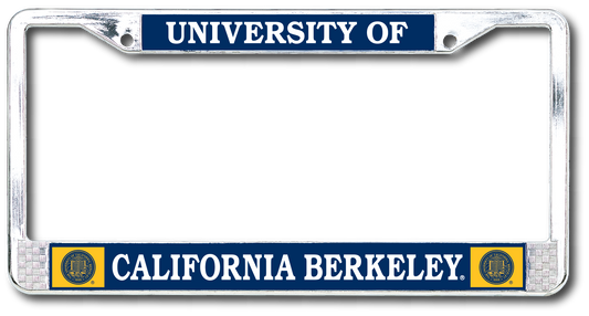 University of California & school seal License Plate Frame- Silver-Shop College Wear