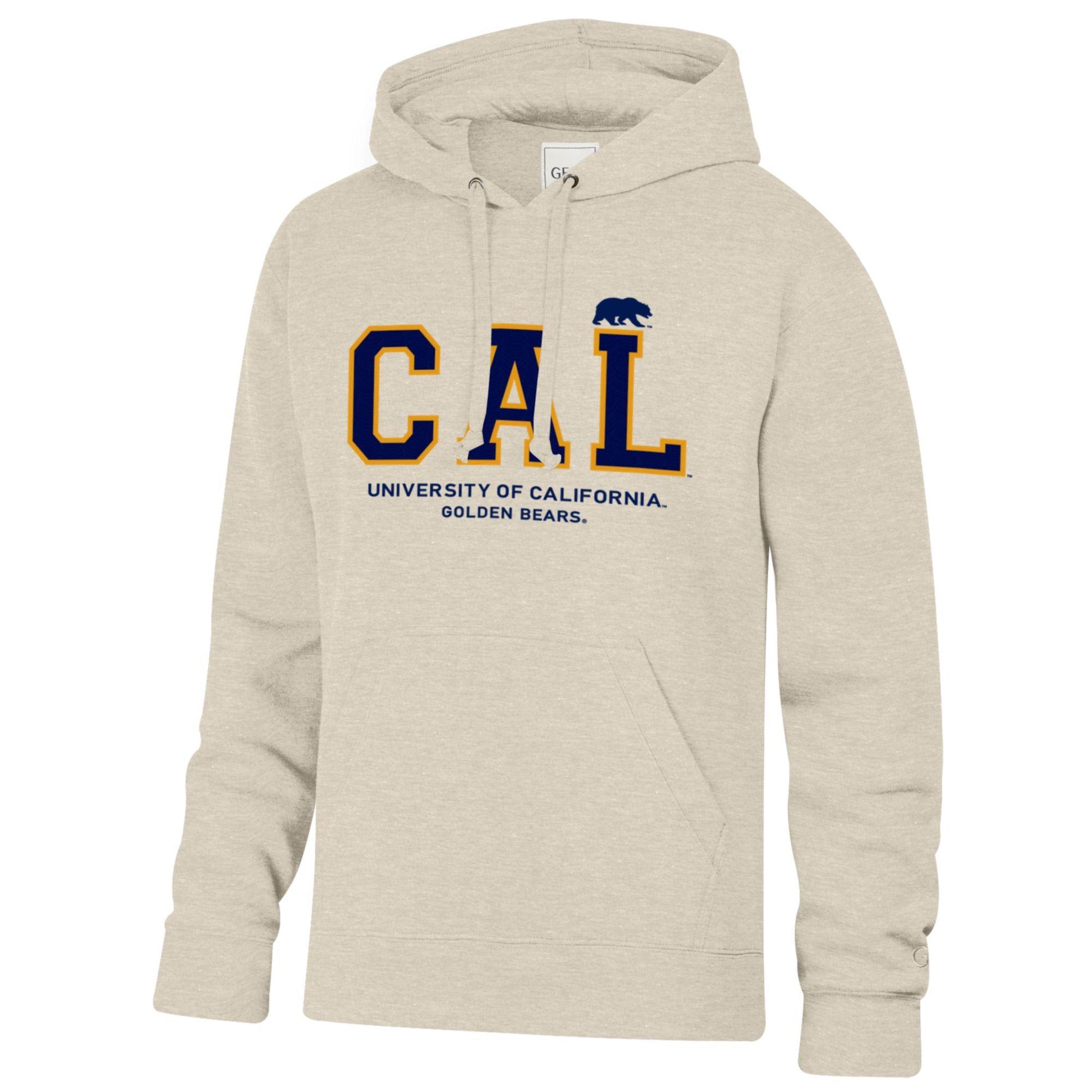 University Of California  Walking Bear Over 2Ply Boucle Cal Men Hoody sweatshirt-Oatmeal