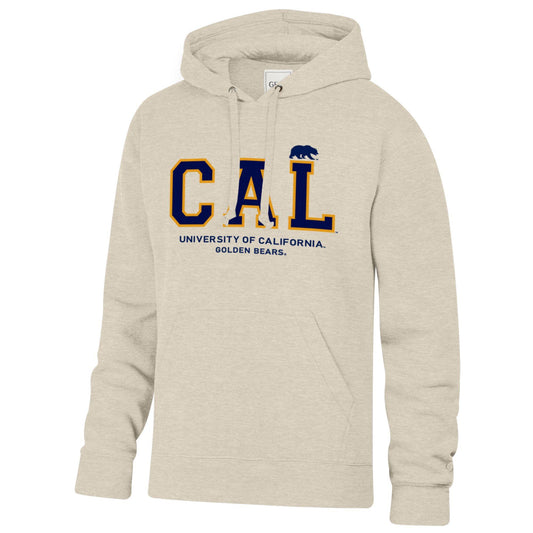 University Of California  Walking Bear Over 2Ply Boucle Cal Men Hoody sweatshirt-Oatmeal