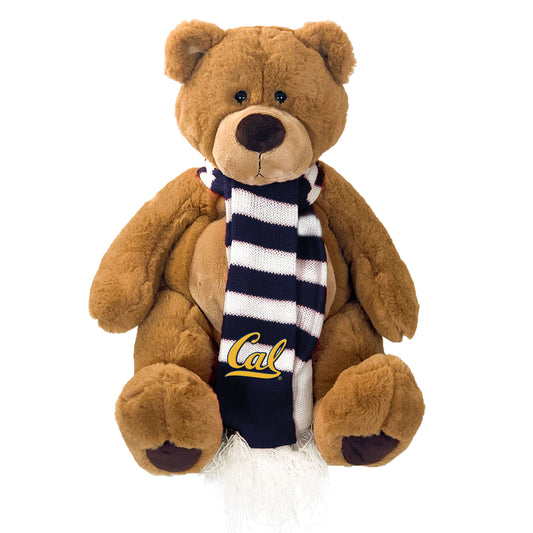 U.C. Berkeley 10 inch Bruno the bear teddy bear with Cal embroidered scarf-Brown-Shop College Wear