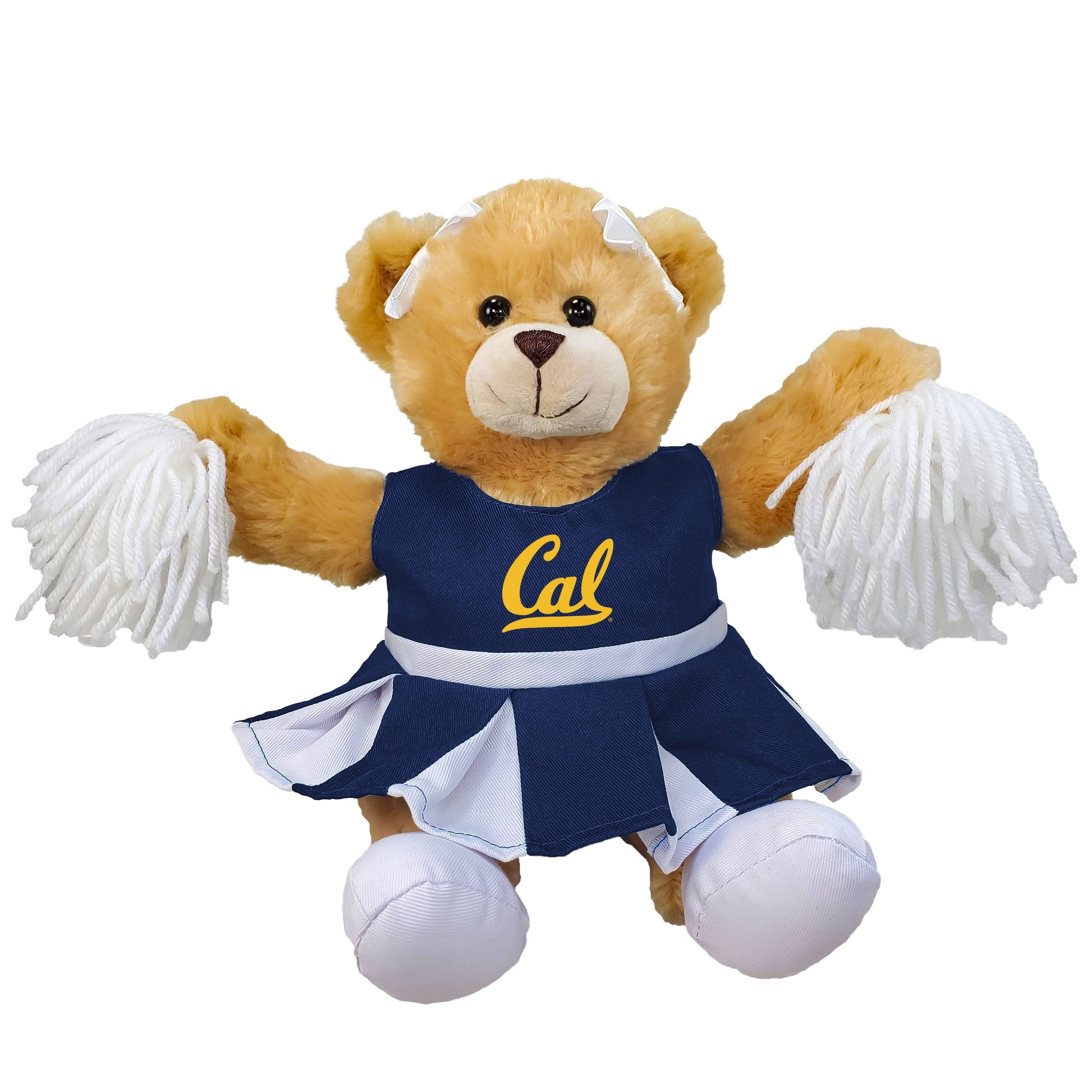 U.C. Berkeley Cal plush Carly the cheer bear with cheer leader dress-Taupe-Shop College Wear