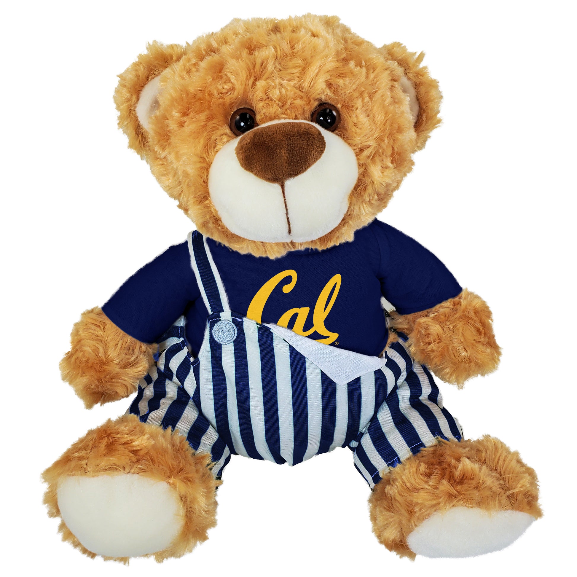 U.C. Berkeley Fred teddy bear with Cal hoodie and game day bib-Shop College Wear