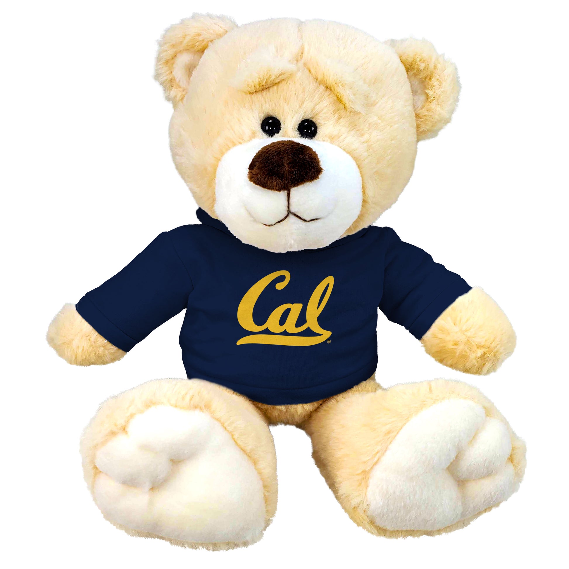 U.C. Berkeley Cal Fuzzy-Wuzzy plush teddy bear with UC Berkeley seal hoodie sweatshirt-Cream-Shop College Wear