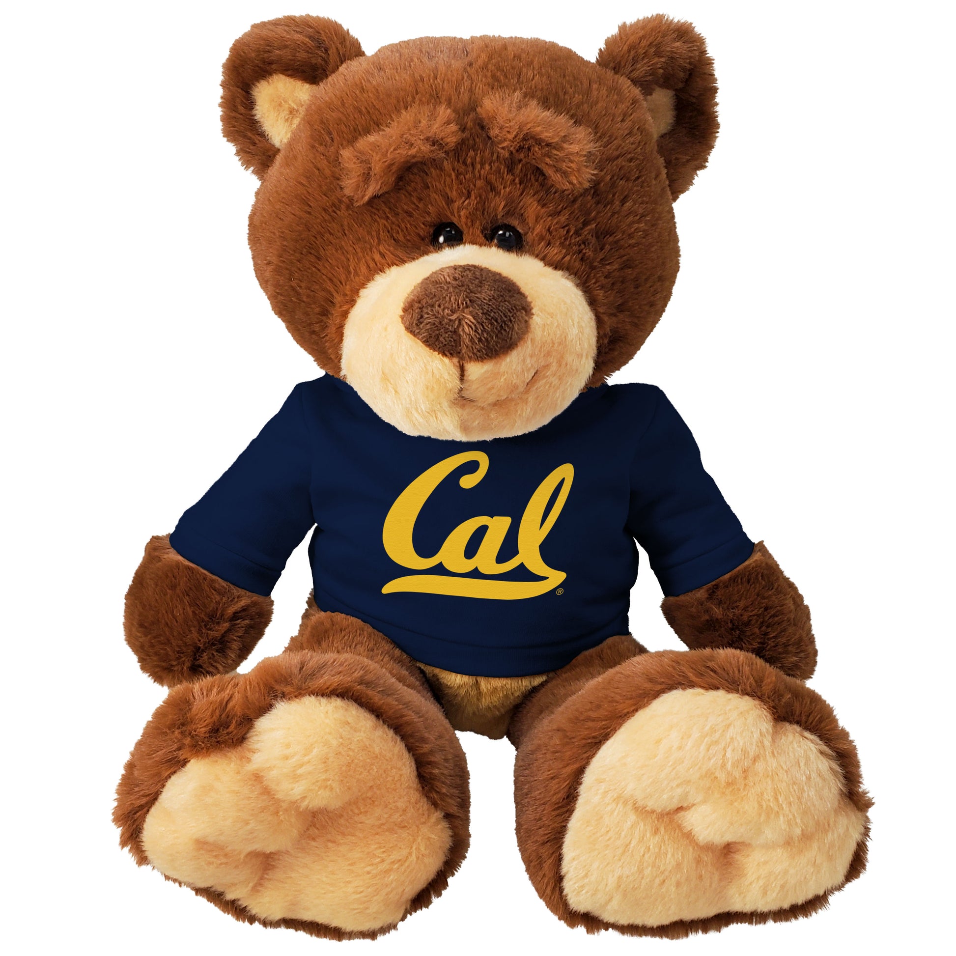 U.C. Berkeley Cal Fuzzy-Wuzzy plush teddy bear with Script Cal hoodie sweatshirt-Brown-Shop College Wear