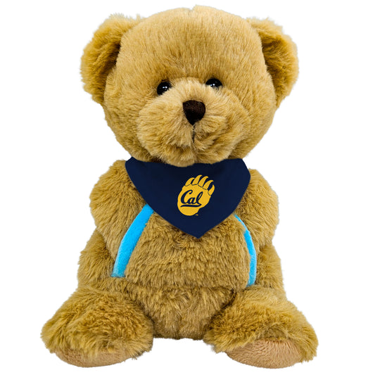 U.C. Berkeley Cal Paws and Pouches 8" bear with navy Bandana with Cal Paw print-Shop College Wear