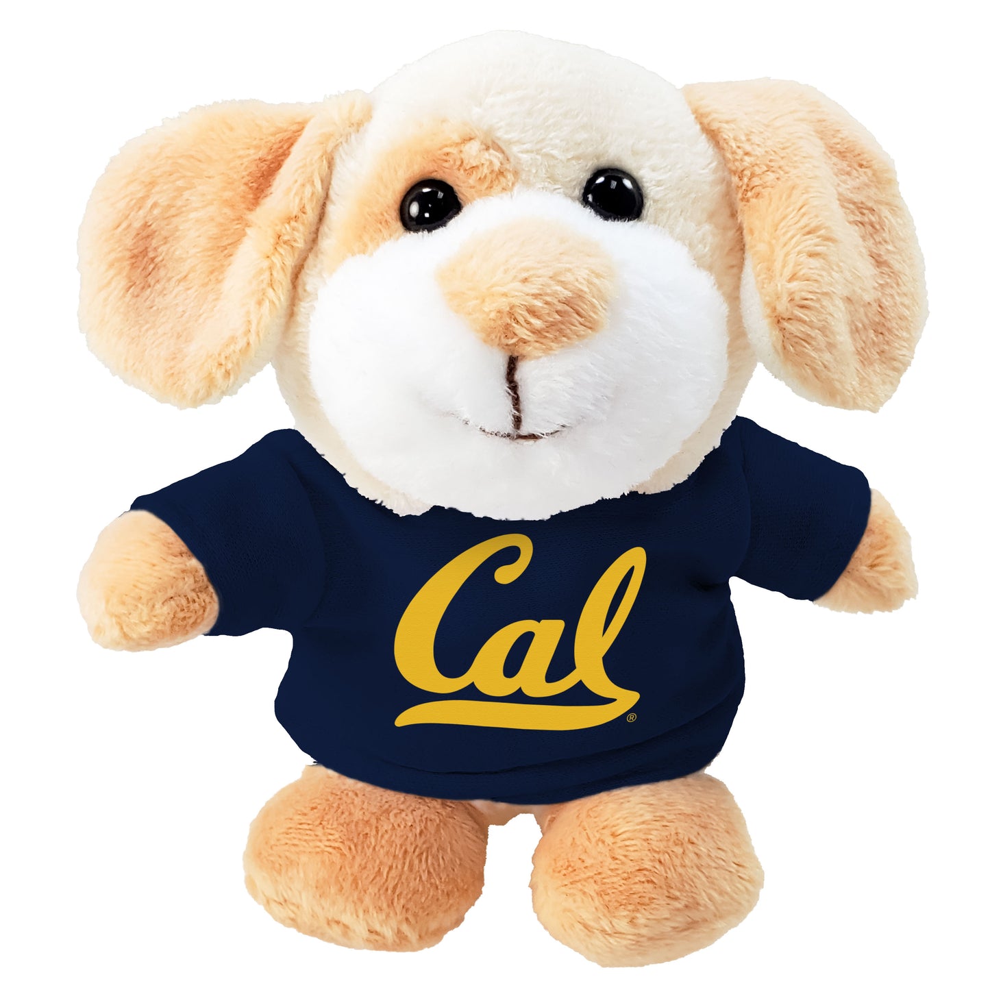 U.C. Berkeley Cal Stubby 5" Dog with navy Script Cal T-Shirt-Shop College Wear