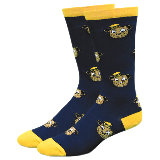 U.C. Berkeley Cal Oski all over print socks-Navy-Shop College Wear