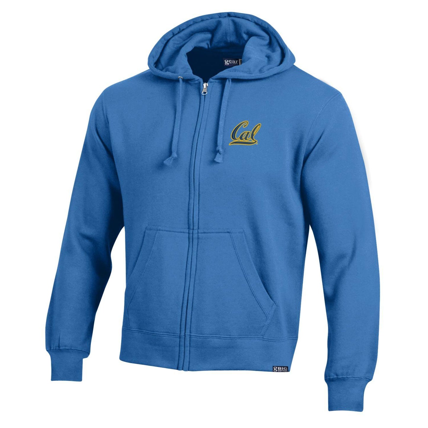 U.C. Berkeley Cal embroidered left chest cotton rich zip-up hoodie sweatshirt-Blue-Shop College Wear