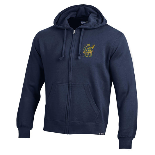 U.C. Berkeley Cal Dad embroidered left chest cotton rich zip-up hoodie sweatshirt-Navy-Shop College Wear