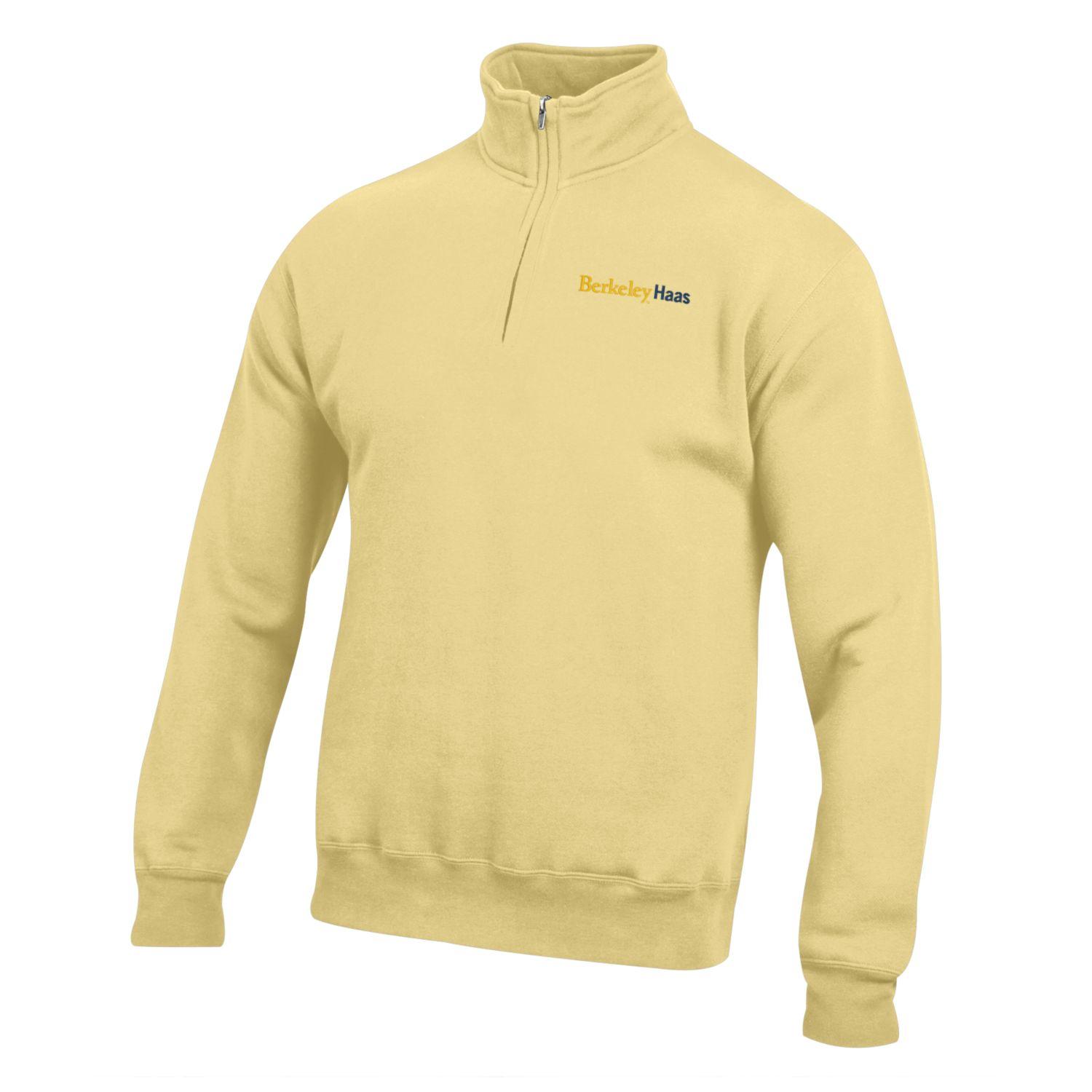 U.C. Berkeley Haas Business School embroidered quarter inch Zip sweatshirt-Butter-Shop College Wear