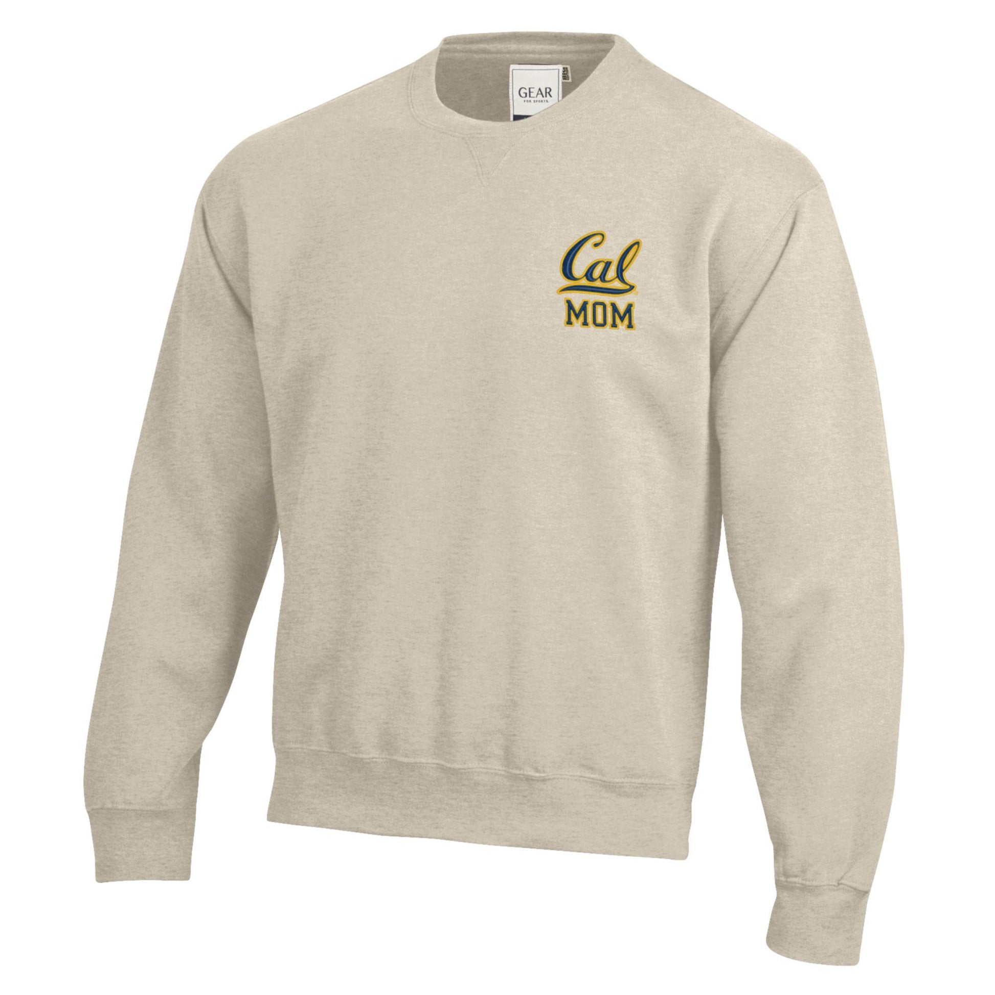U.C. Berkeley Mom embroidered cotton rich crew-neck sweatshirt-Oatmeal-Shop College Wear