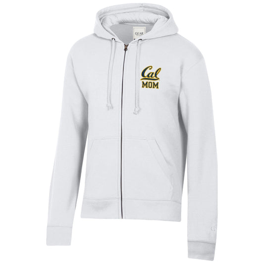 U.C. Berkeley Cal Mom embroidered cotton rich zip-up hoodie sweatshirt-White-Shop College Wear