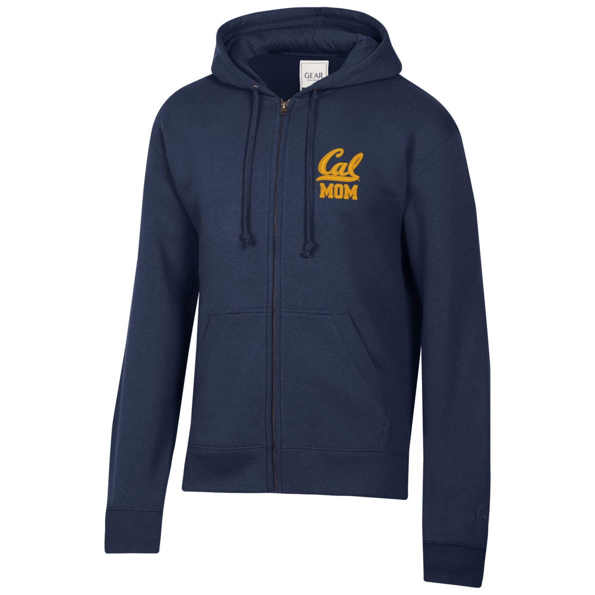 U.C. Berkeley Cal Mom embroidered left chest cotton rich zip-up hoodie sweatshirt-Navy