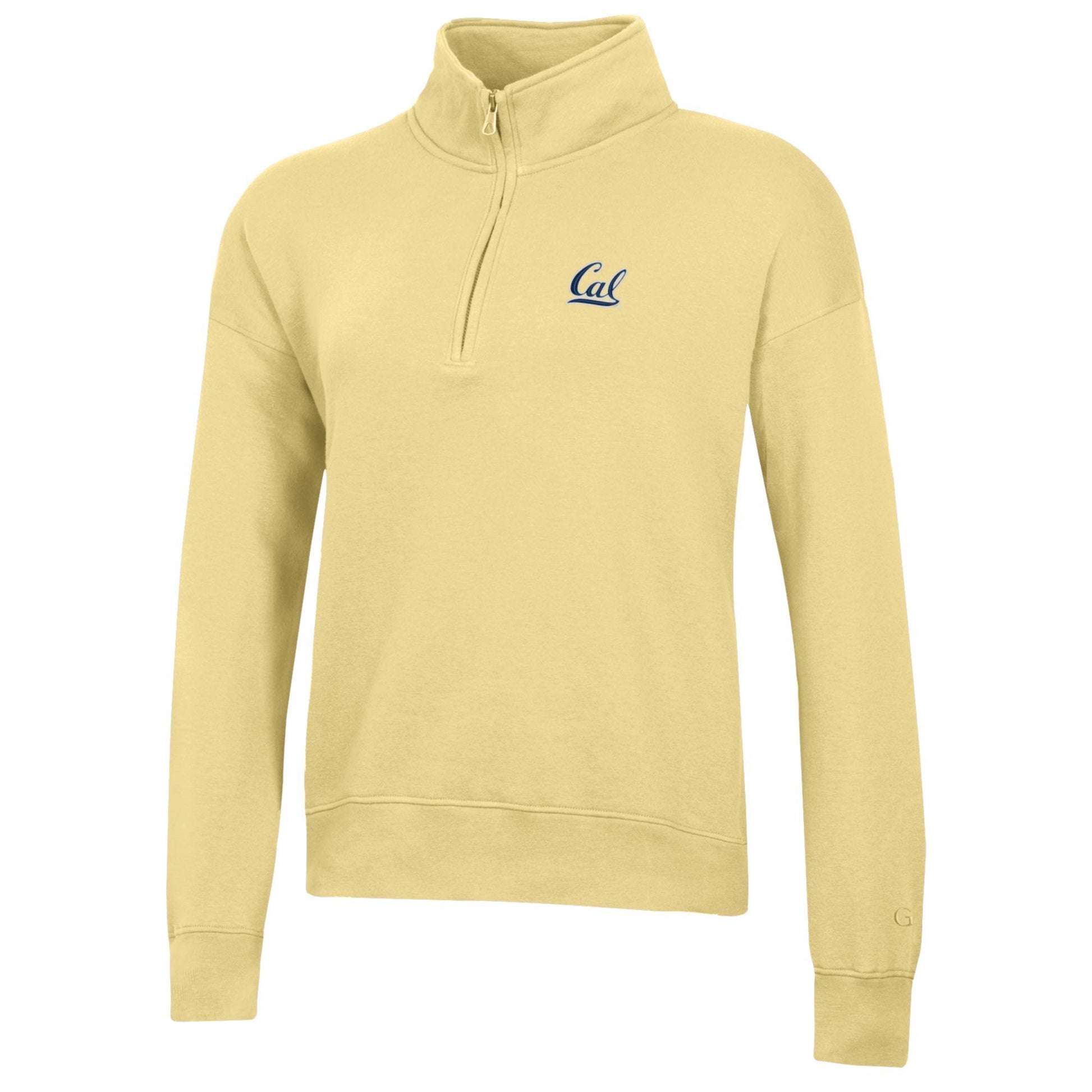 U.C. Berkeley Cal embroidered Big Cotton women's 1/4 Zip sweatshirt-Butter-Shop College Wear