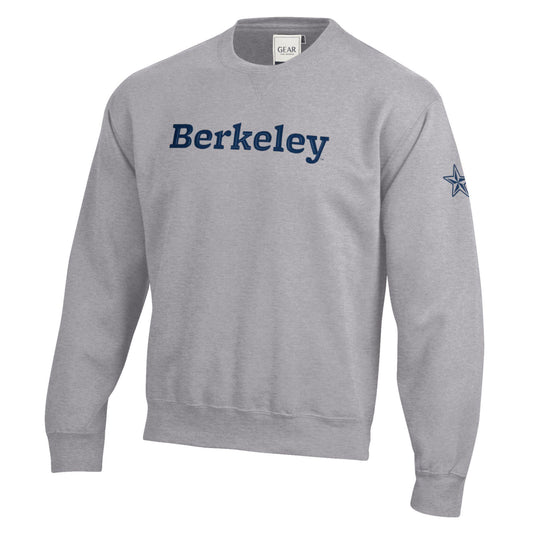 University of California Berkeley 3D embroidered and star rich crew-neck sweatshirt-Gray-Shop College Wear