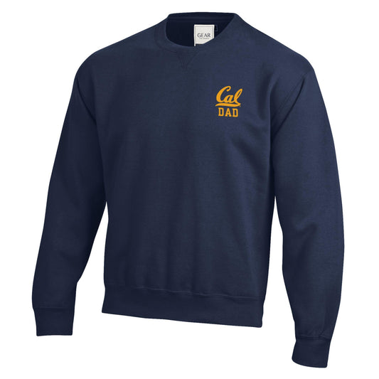 U.C. Berkeley Dad embroidered Rich Cotton crew-neck sweatshirt-Navy-Shop College Wear