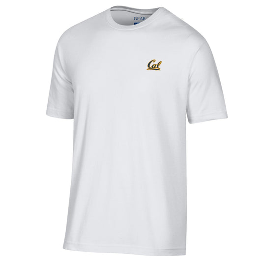 U.C. Berkeley Cal embroidered Soft T-Shirt-White-Shop College Wear