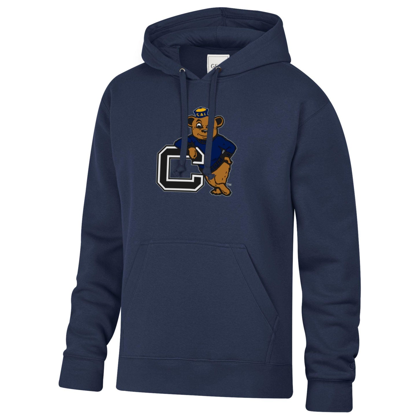 UC Berkeley Cal Standing Oski felt applique soft cotton hoodie sweatshirt-Navy-Shop College Wear