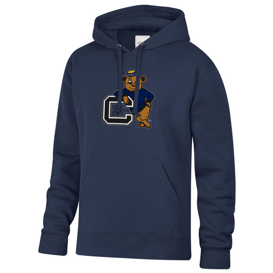 UC Berkeley Cal Standing Oski felt applique soft cotton hoodie sweatshirt-Navy-Shop College Wear