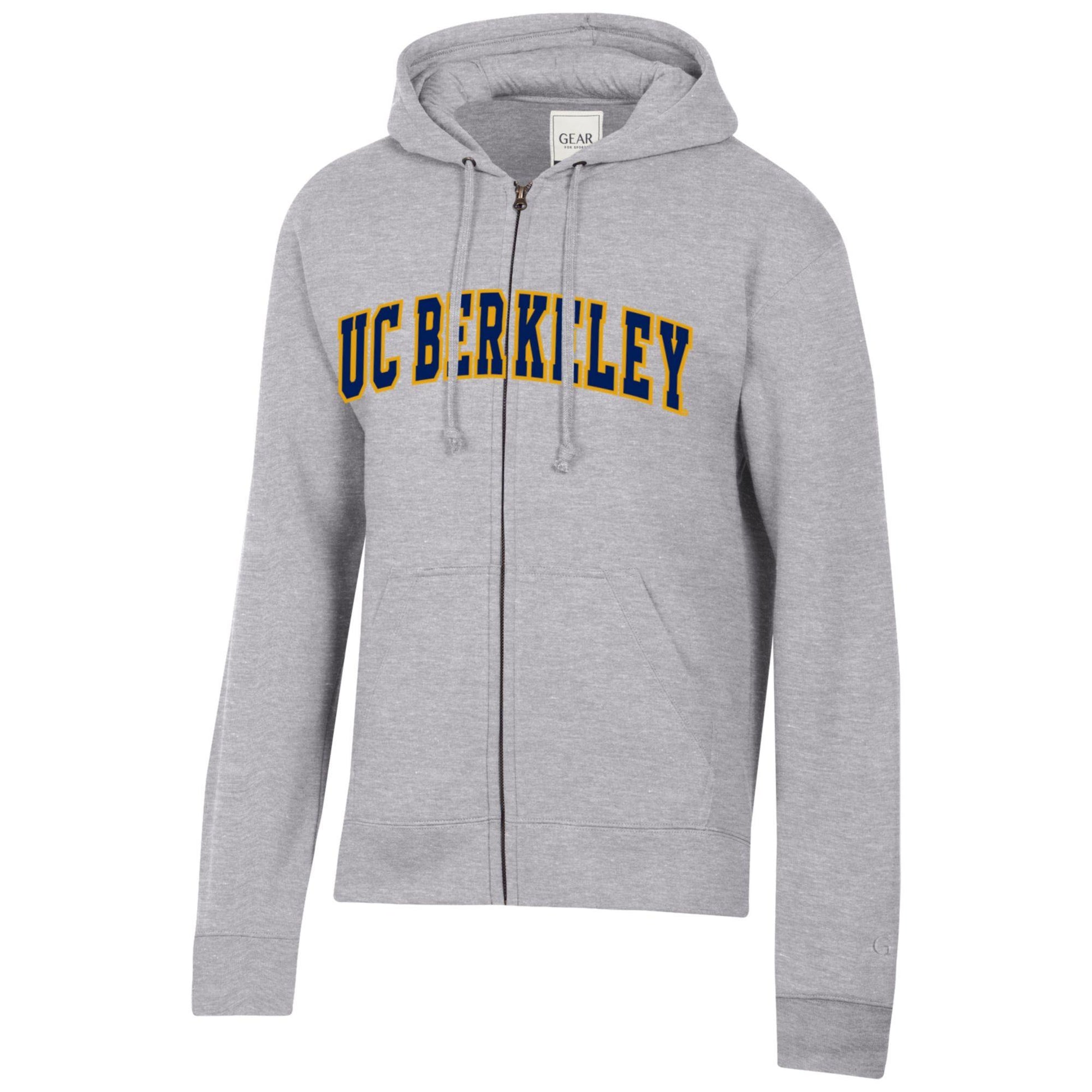 UC Berkeley embroidered rich cotton men's Versa Twill applique zip-Up sweatshirt -Gray-Shop College Wear