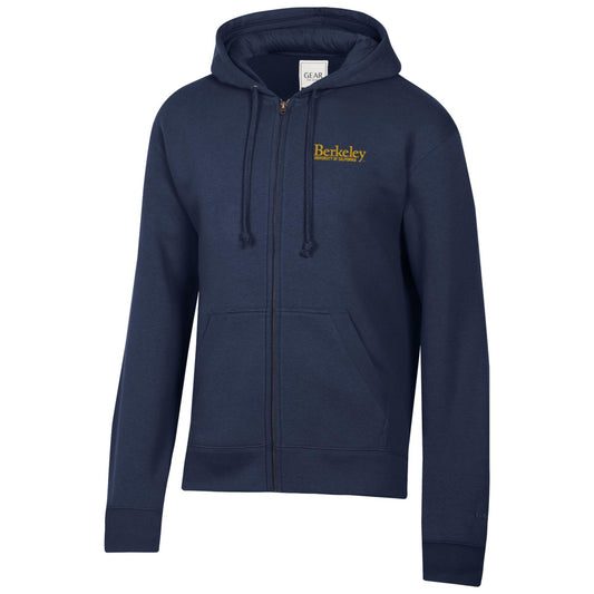 U.C. Berkeley rich cotton zip-up hoodie sweatshirt- Navy-Shop College Wear