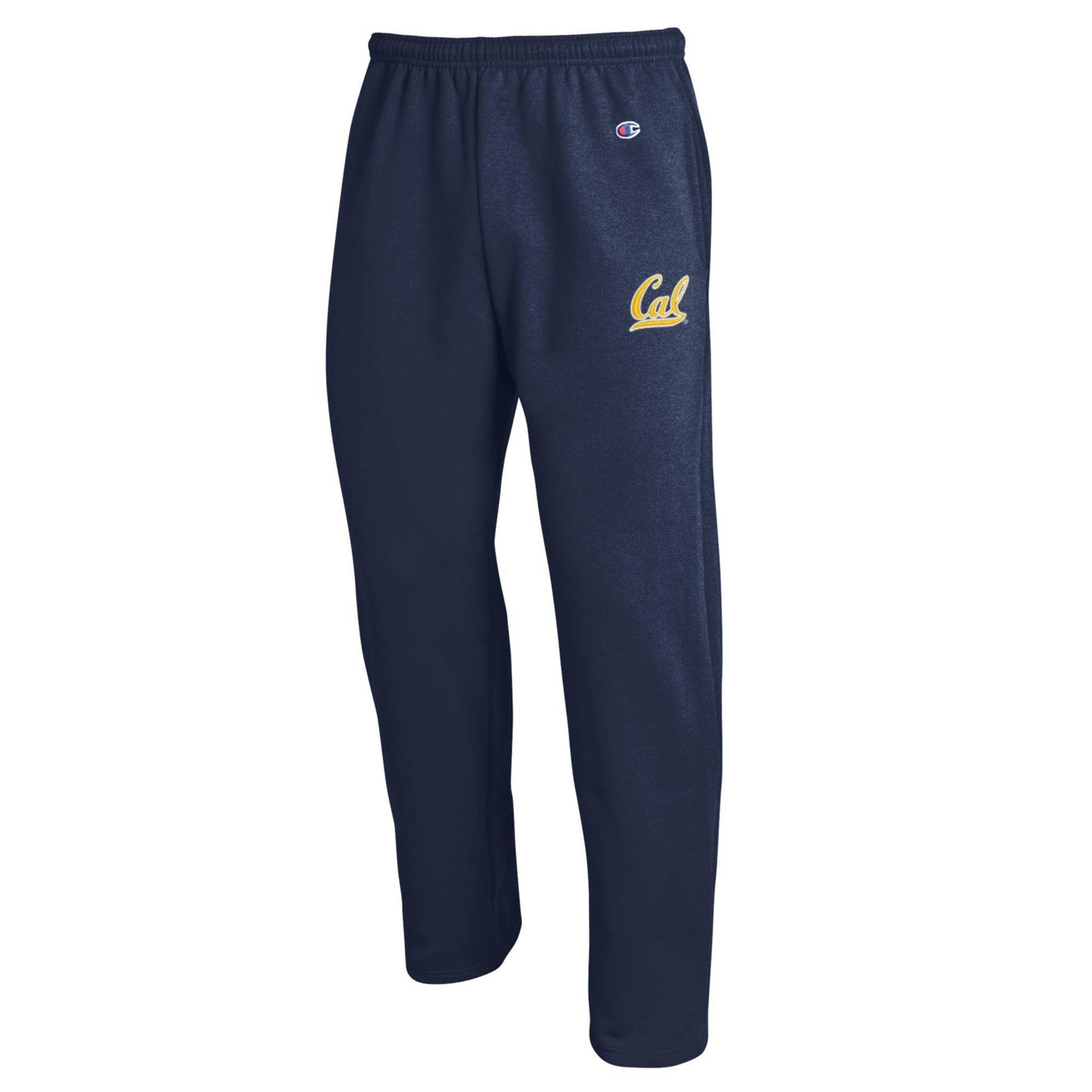 U.C. Berkeley Cal embroidered Champion open bottom men's sweat pants-Navy-Shop College Wear