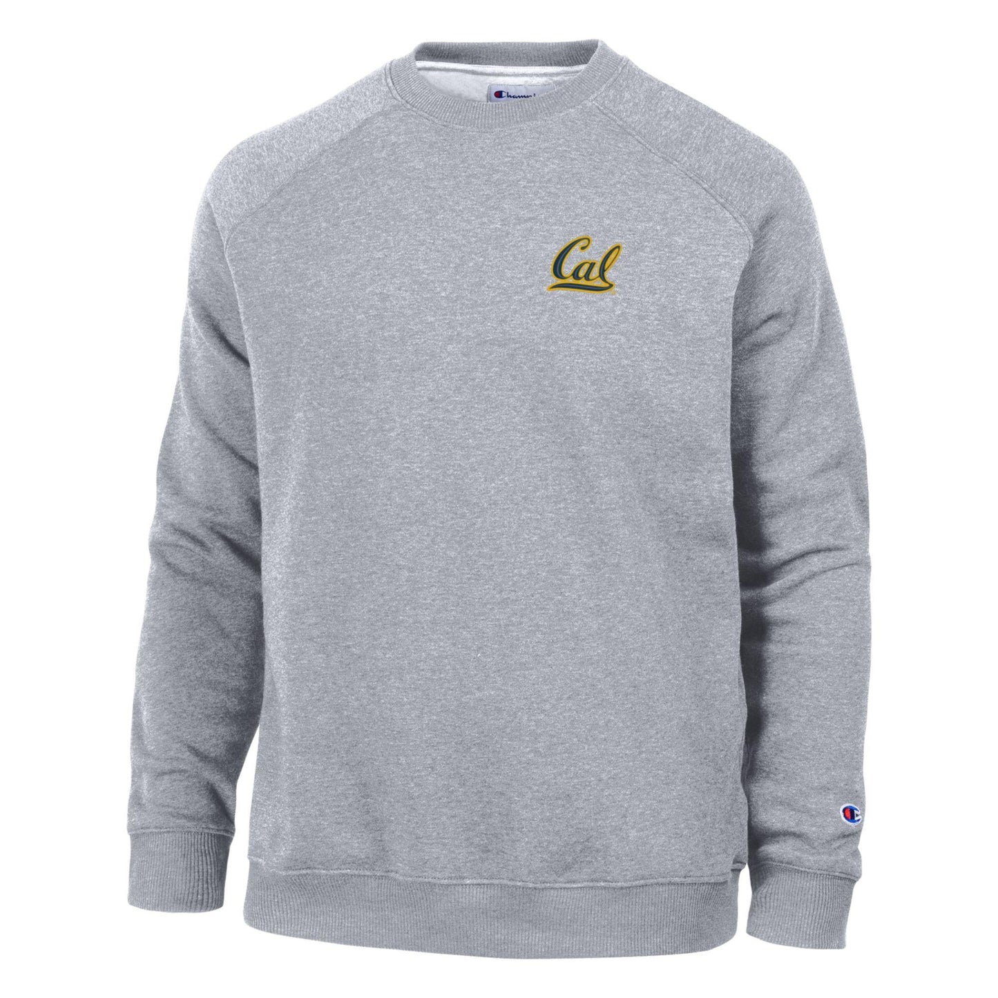 University of California Berkeley Cal embroidered Men's Triumph fleece crewneck sweatshirt-Gray-Shop College Wear