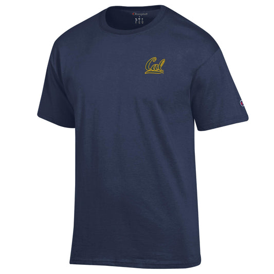 U.C. Berkeley Cal embroidered navy and gold thread Champion T-Shirt-Navy-Shop College Wear