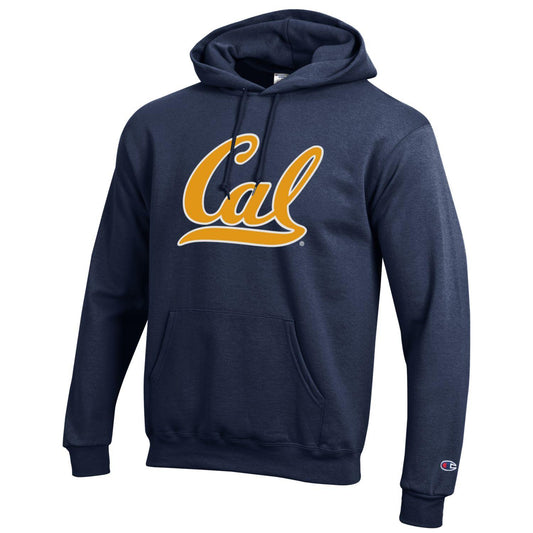 U.C. Berkeley Cal double layer Versa Twill applique Champion hoodie sweatshirt-Navy-Shop College Wear