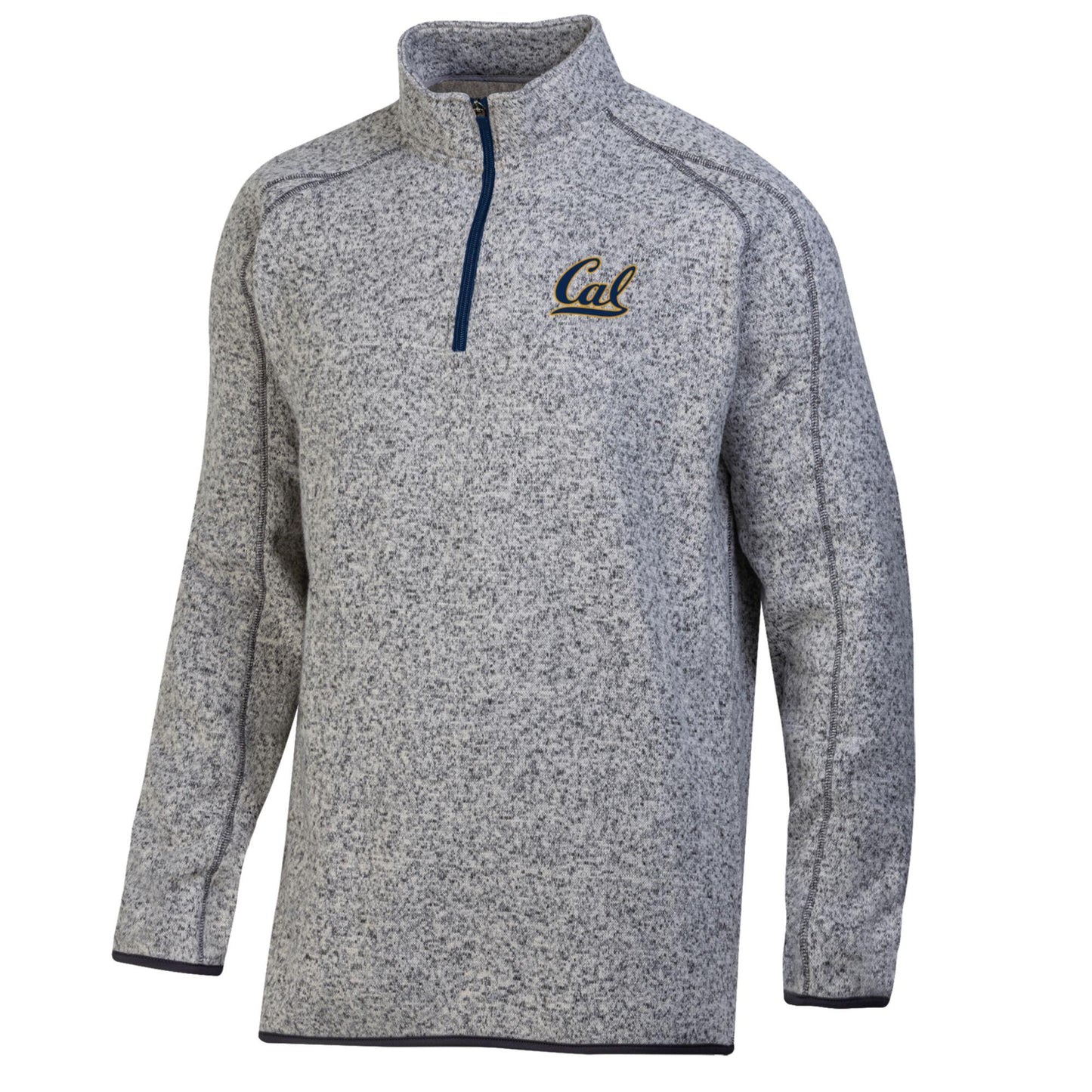 U.C. Berkeley Cal embroidered Champion men's sweater fleece 1/4" Zip Jacket-Gray-Shop College Wear
