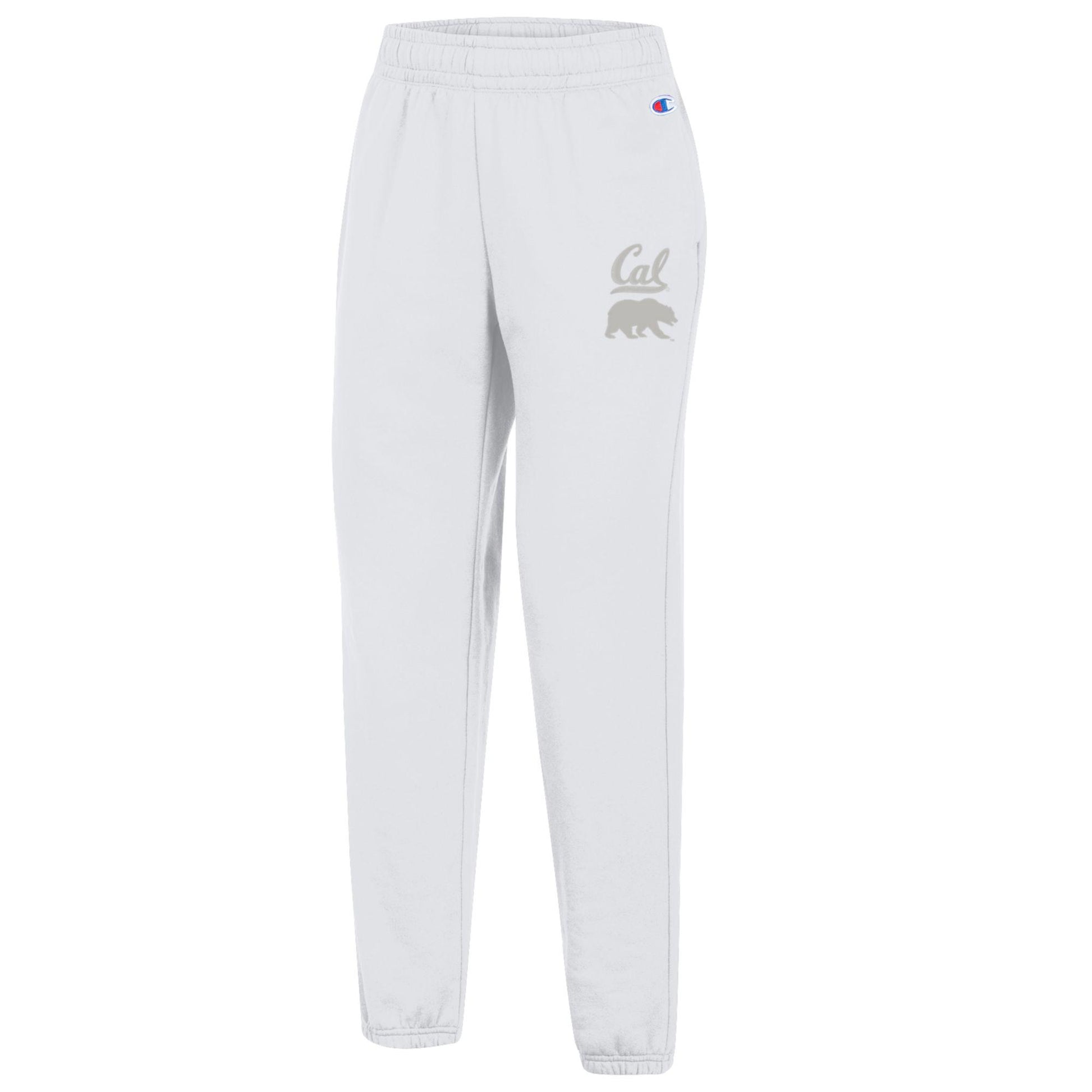 U.C. Berkeley Cal embroidered Champion women's sweat pants-White-Shop College Wear