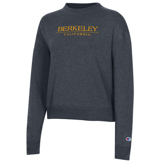 U.C. Berkeley Cal Champion women's Triumph crew-neck sweatshirt-Navy-Shop College Wear