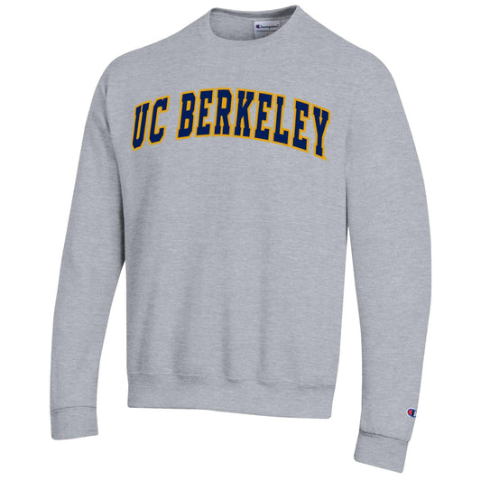 U.C. Berkeley Champion Versa Twill applique crew-Neck sweatshirt-Gray-Shop College Wear