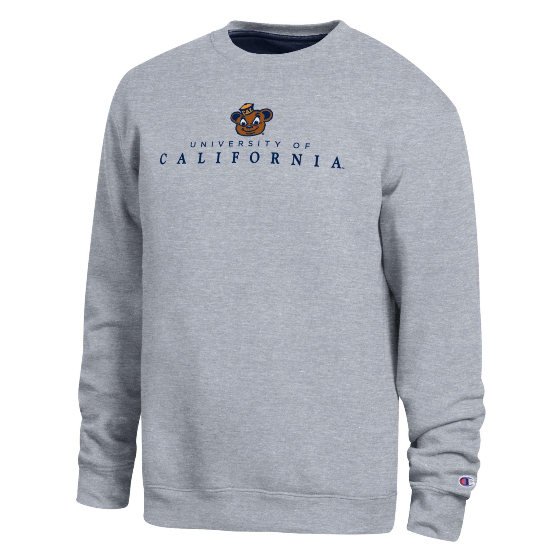 UC Berkeley Cal Oski embroidered soft cotton crew neck sweatshirt-Gray 