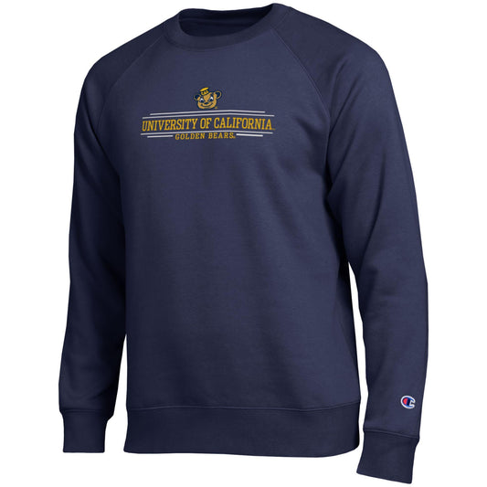 U.C. Berkeley Cal embroidered Champion All Star crew-neck sweatshirt-Navy-Shop College Wear