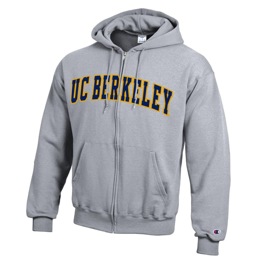 U.C. Berkeley double applique Berkeley arch Champion zip-up sweatshirt-Gray-Shop College Wear