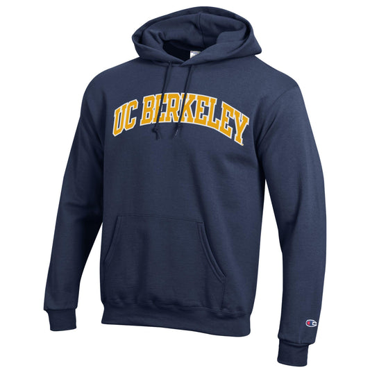 U.C. Berkeley arch double applique versa twill Champion Hoodie Sweatshirt - Navy-Shop College Wear