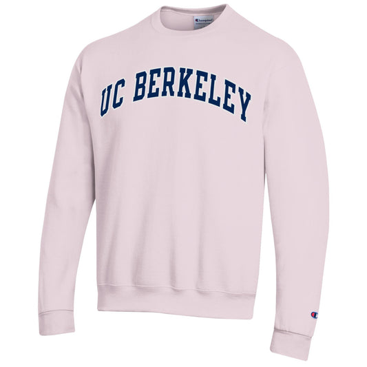 UC Berkeley embroidered double applique crew neck sweatshirt-Pink-Shop College Wear