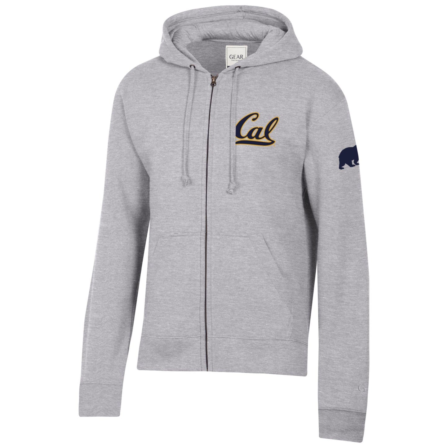 UC Berkeley California Walking Bear rich cotton men's zip-Up sweatshirt - Gray-Shop College Wear