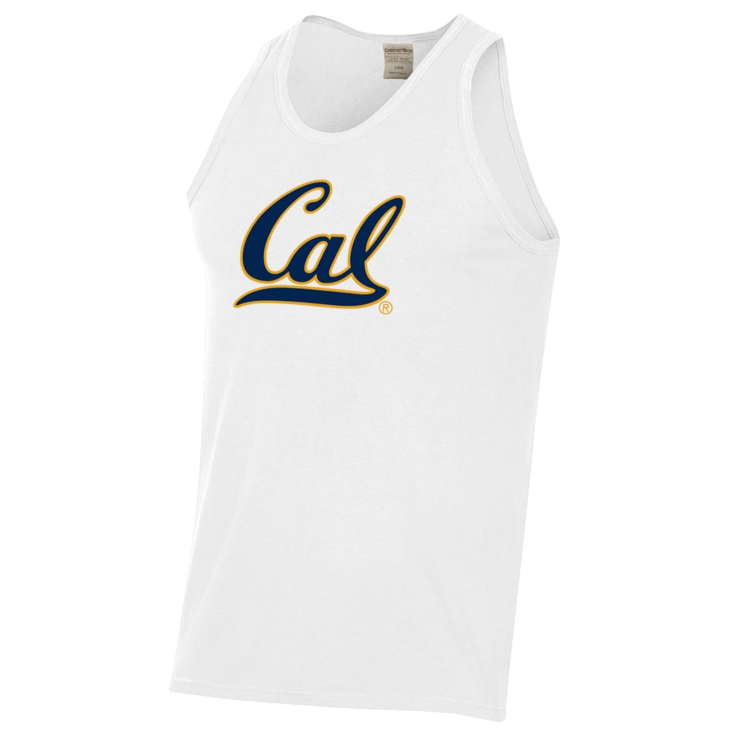 U.C. Berkeley bold Cal comfort wash tank top-White-Shop College Wear