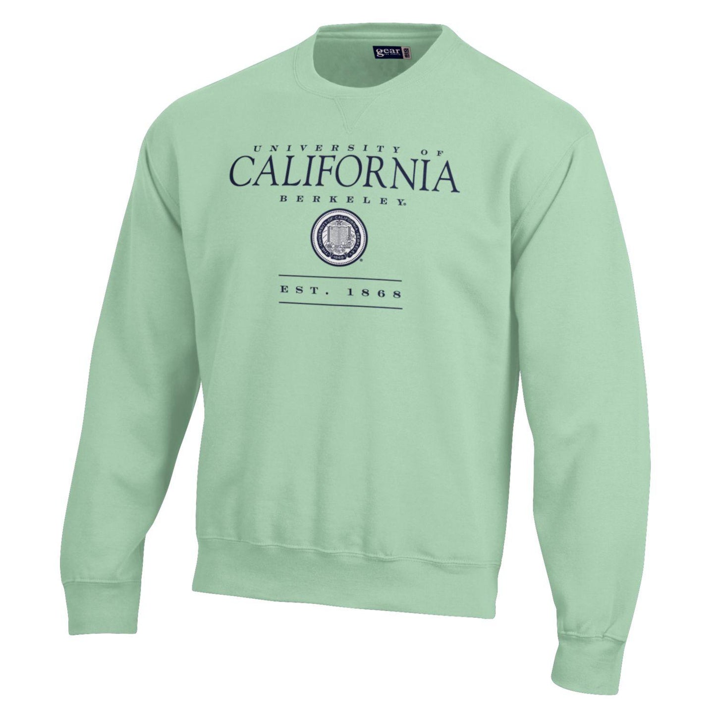 of University of California Berkeley over seal Big cotton crew neck sweatshirt- Mint-Shop College Wear