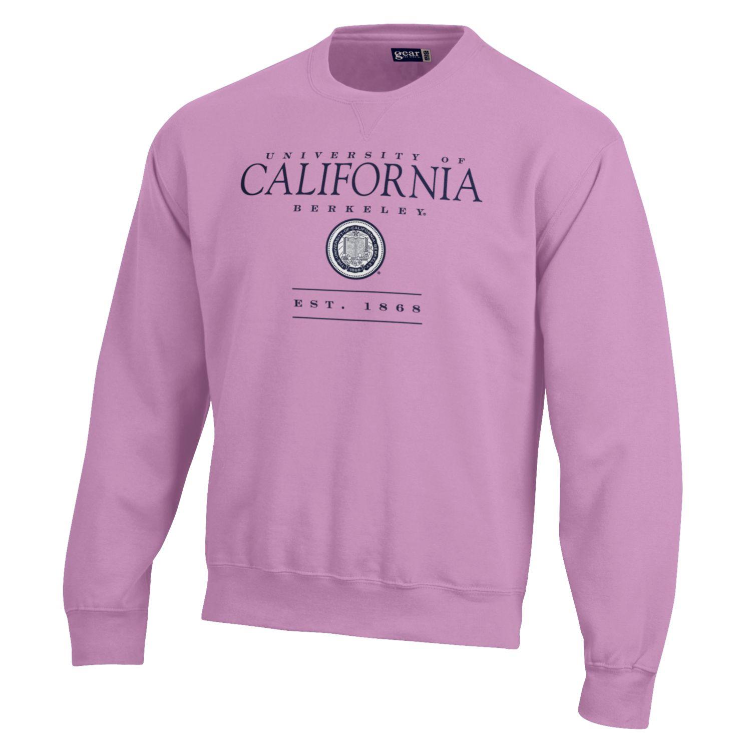 University of California Berkeley over seal Big cotton crew neck sweatshirt- Lavender-Shop College Wear