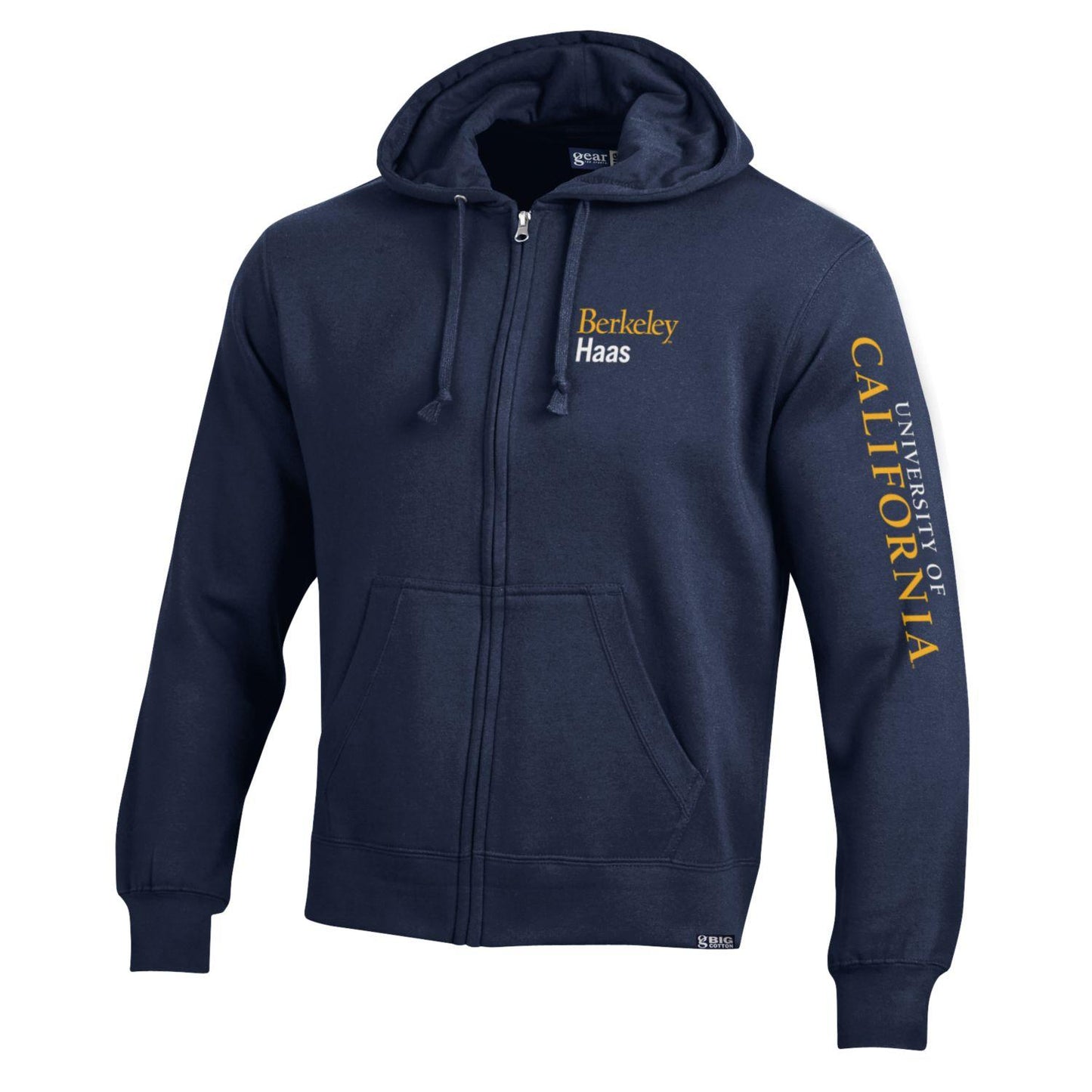 U.C. Berkeley Haas business school cotton rich zip-up hoodie sweatshirt-Navy-Shop College Wear