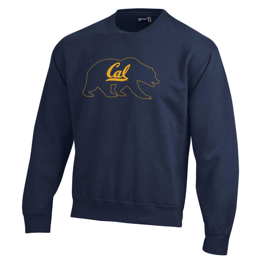 U.C. Berkeley Cal Bear enclosed rich cotton crew-neck sweatshirt-Navy-Shop College Wear