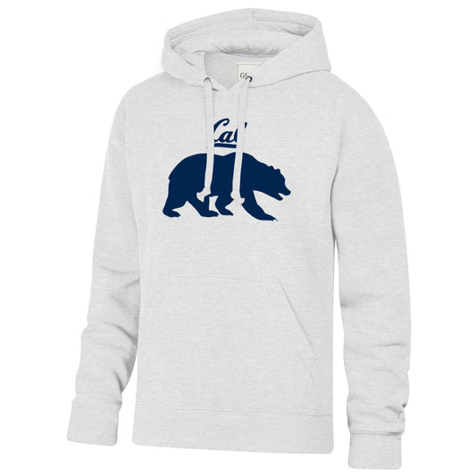 U.C. Berkeley rich cotton hoodie with Cal over Bear mascot sweatshirt-Ice Gray-Shop College Wear