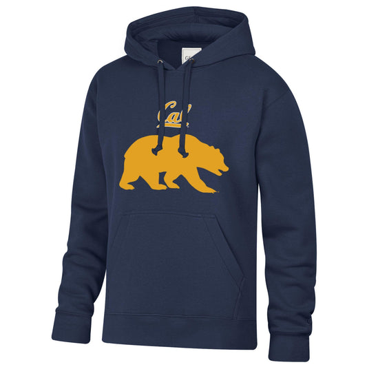 U.C. Berkeley Cal over the Bear mascot rich cotton hoodie sweatshirt-Navy-Shop College Wear
