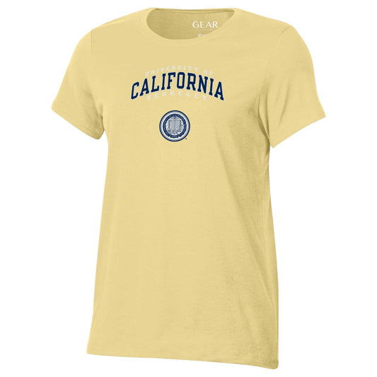 UC Berkeley three arch and seal V-Neck women's T-Shirt-Butter-Shop College Wear