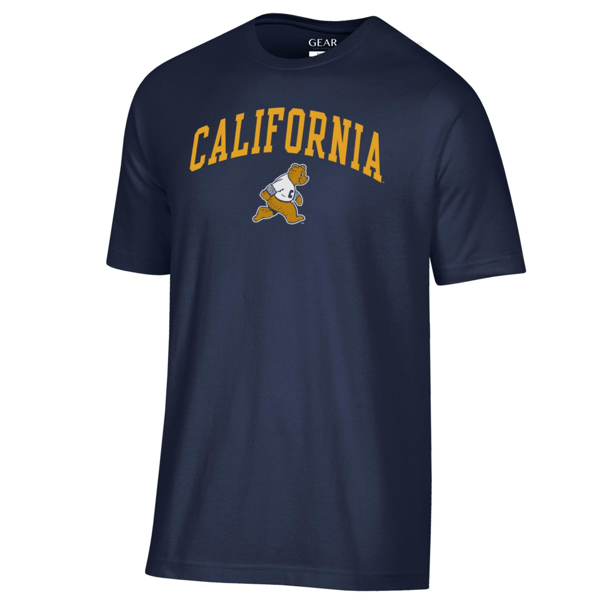 U.C. Berkeley Arch California over Bear logo Soft T-Shirt-Navy-Shop College Wear